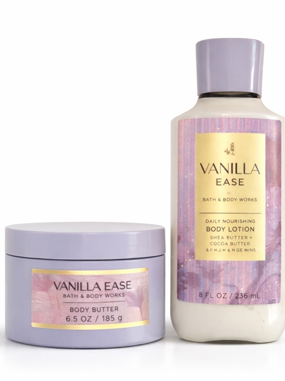 Bath & Body Works Vanilla Ease Body Lotion & Body Butter - Light Purple